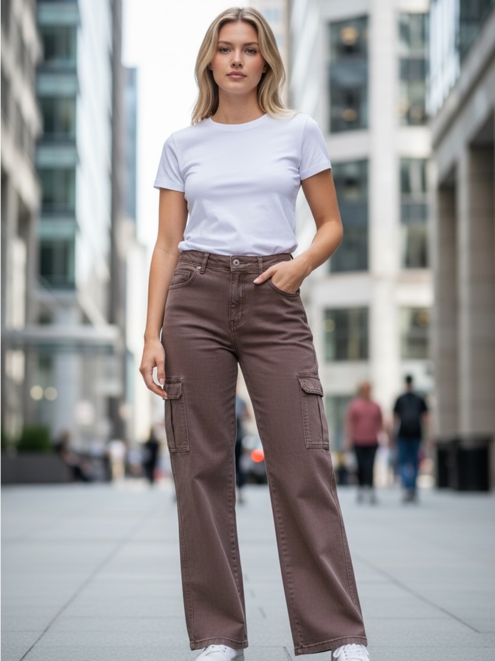 NWT Risen Cargo Jeans Brown Size 29